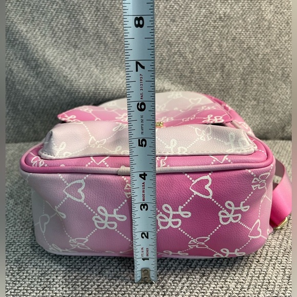 Betsey Johnson Pink and White Dome Backpack with Monogram - Picture 10 of 16
